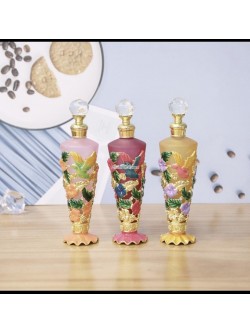 PERFUMY Retro stara butelka metalowa szklana emaliowana Egipt Dubaj Arabski zapach butelka perfum butelka zanurzeniowa