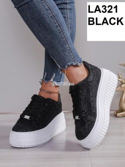 Sneakersy Damskie  LA321 BLACK