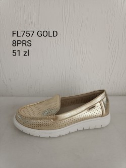 Mokasyny Damskie  FL757 GOLD