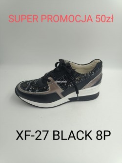 Sneakersy Damskie  XF51  BLACK/GOLD