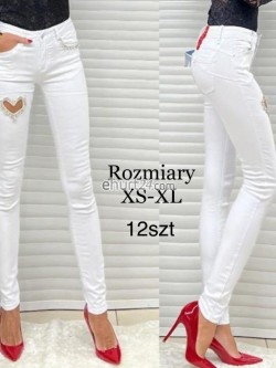 Spodnie jeansowe 2608-B BIALY