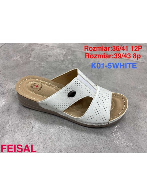 Klapki damskie K01-5 WHITE