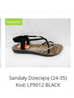 SANDAŁY DZIECIĘCE 24-35,  LP9012 BLACK