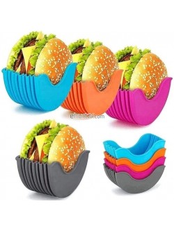 KOSMETYKI  4szt Retractable Silicone Hamburger Holders Hamburger Fixed Box Sandwich Burger