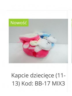 Kapcie dziecięce 11-13, BB17-MIX