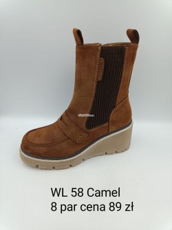 Botki damskie WL58 CAMEL