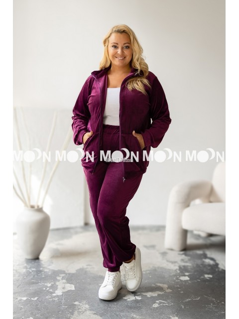 Dres welurowy na suwak Soft PLUS SIZE  772 granatowy