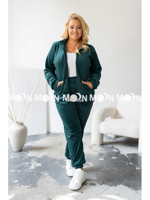 Dres welurowy na suwak Soft PLUS SIZE  772 granatowy