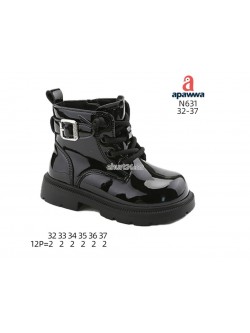 Botki Dziewczęce 32-37,N631 BLK