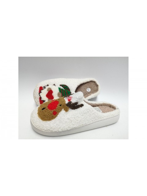 Kapcie Damskie  1009 BLACK/BEIGE/WHITE